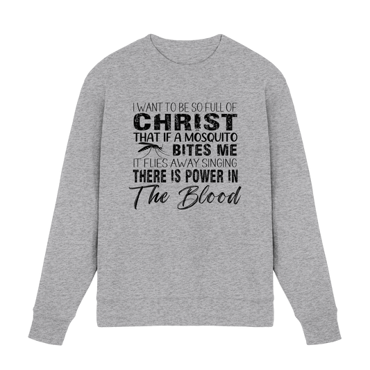 I Want to Be So Full of Christ – Mosquito | Christian Statement Print - Premium Sweatshirt