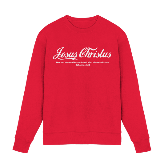 Jesus Christus – Johannes 4,14 | Christliches Statement Design „Lebendiges Wasser“ - Premium Sweatshirt