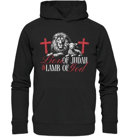 Lion of Judah & Lamb of God – Die zwei Seiten von Jesus - Premium Unisex Hoodie
