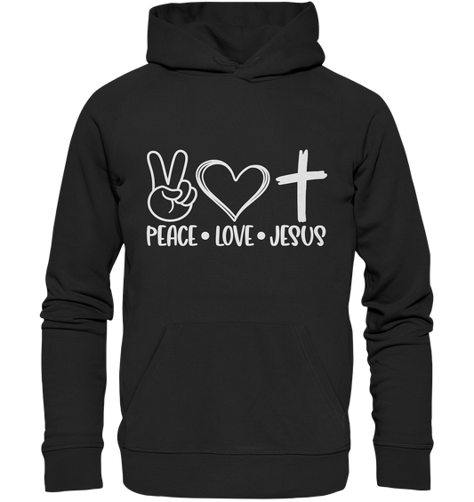 Frieden, Liebe, Jesus: Christliche Kleidungskollektion - Premium Unisex Hoodie