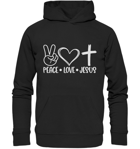 Peace, Love, Jesus: Christian Clothing Collection - Premium Unisex Hoodie