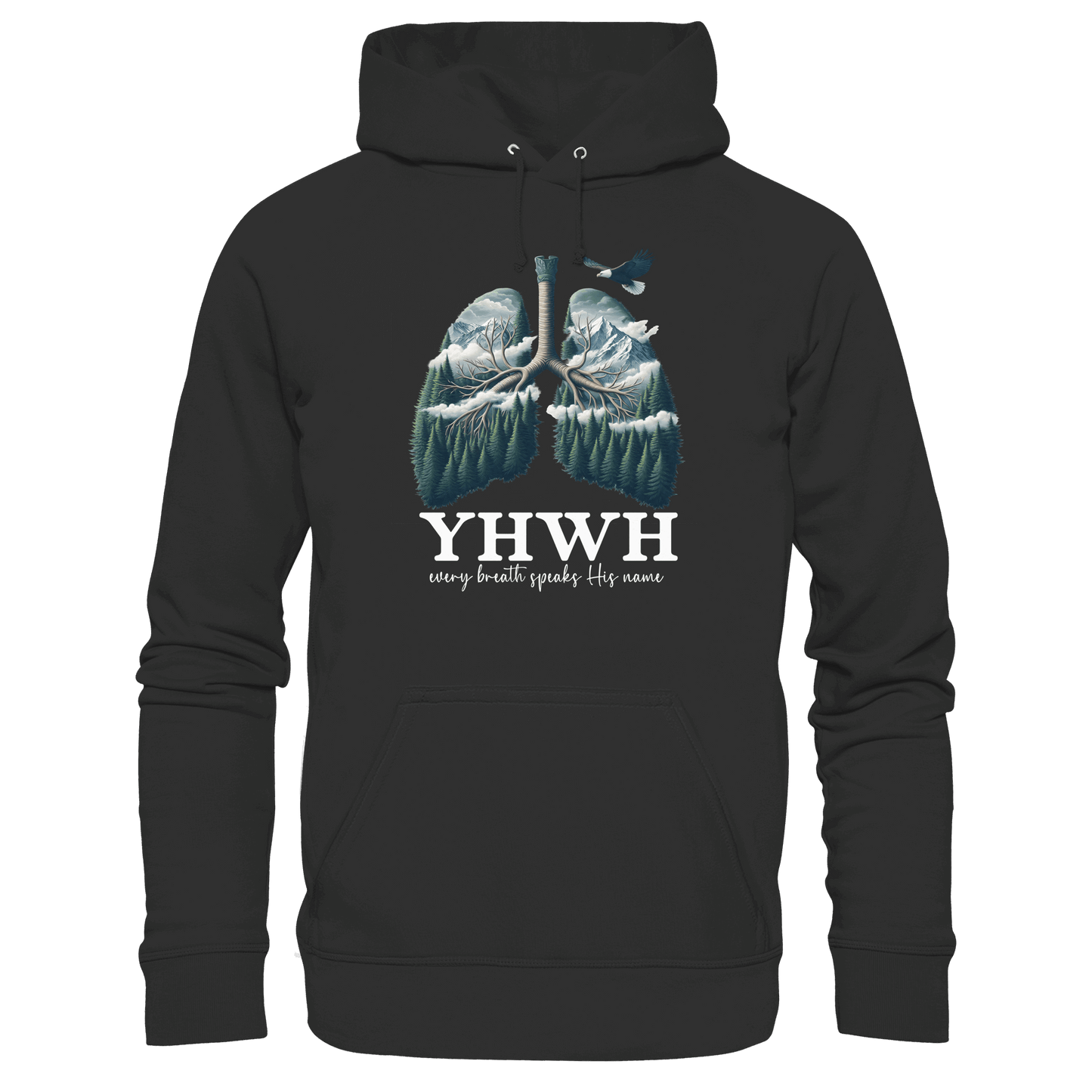 YHWH – Every Breath Speaks His Name | Atem des Lebens | Christliches Design - Premium Unisex Hoodie
