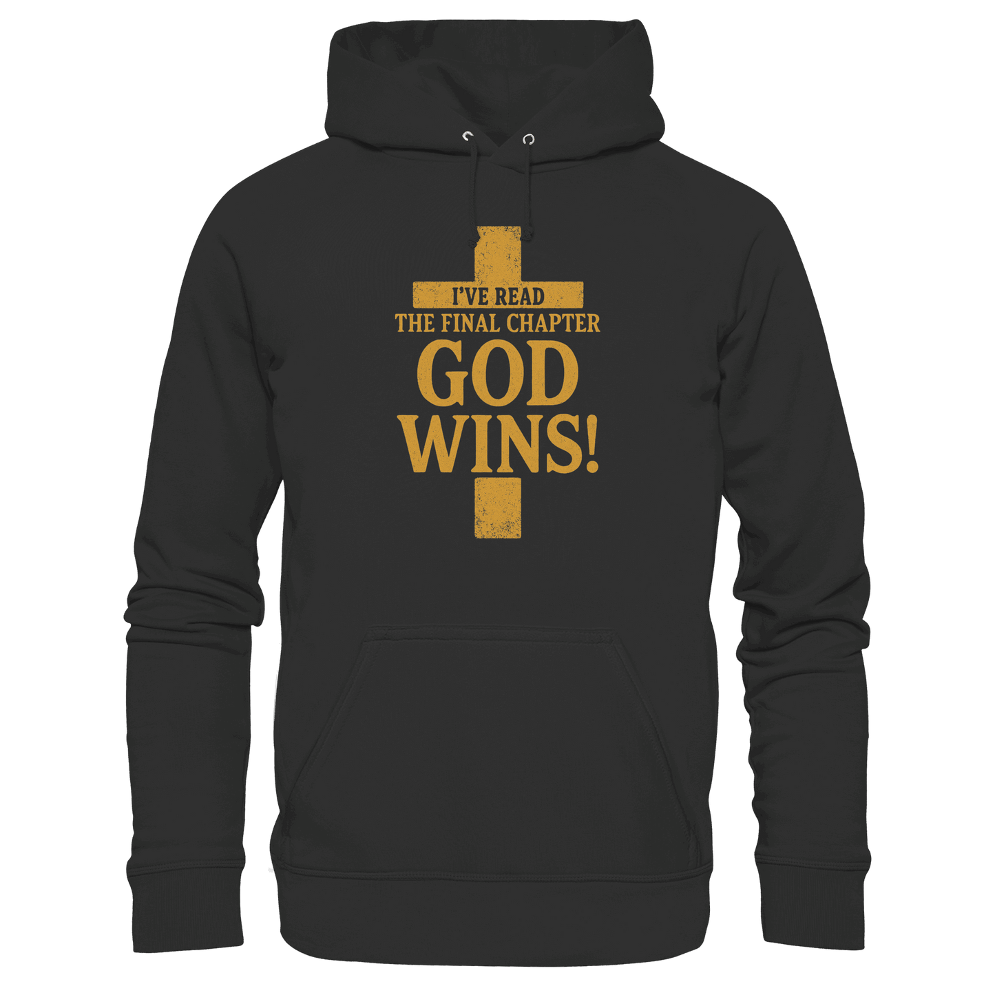 GOD WINS – Das Ende steht fest | Christliche Kleidung & Geschenke im Kreuz-Design - Premium Unisex Hoodie