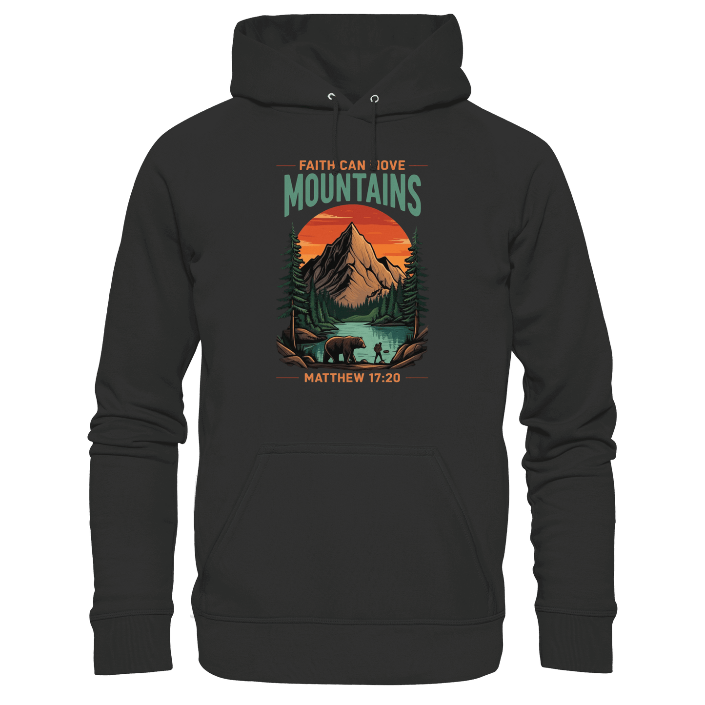 Faith Can Move Mountains | Christliches Design inspiriert von Matthäus 17,20 - Premium Unisex Hoodie