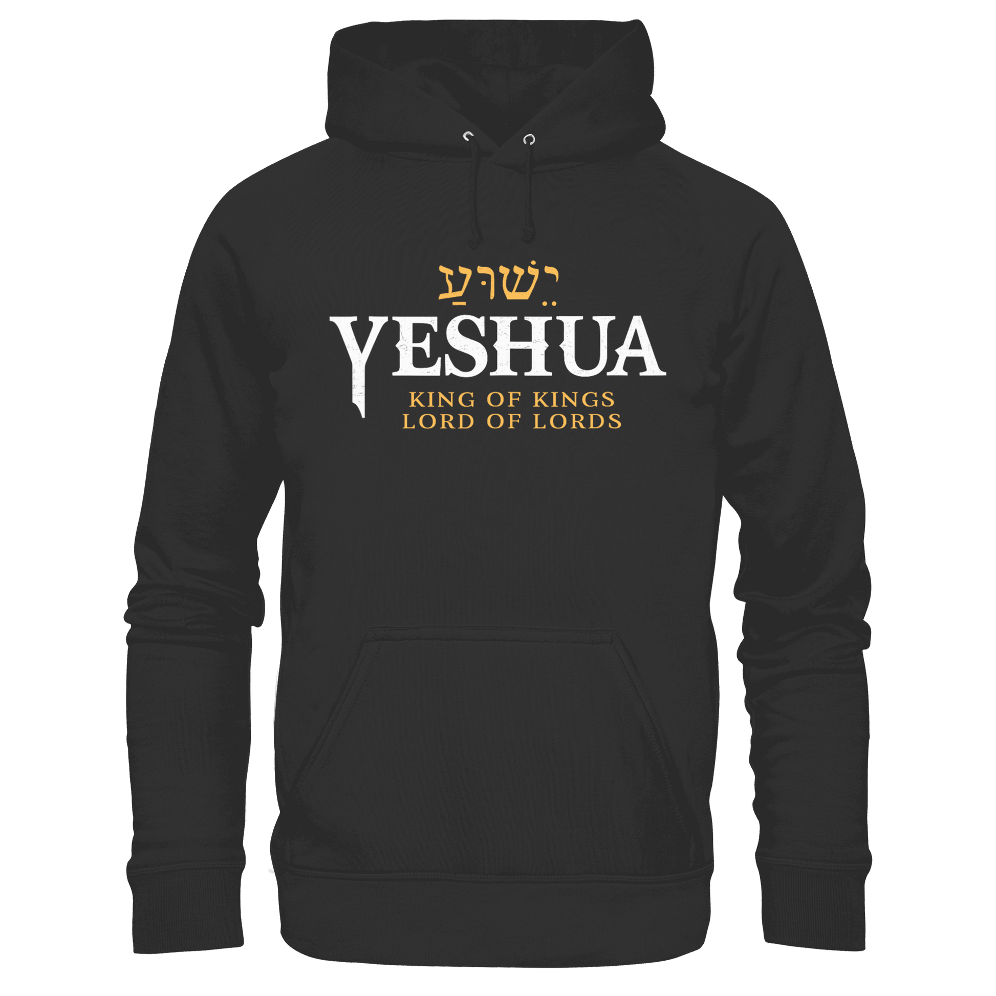Yeshua – King of Kings, Lord of Lords | Christliches Design mit dem Namen Jesu - Premium Unisex Hoodie