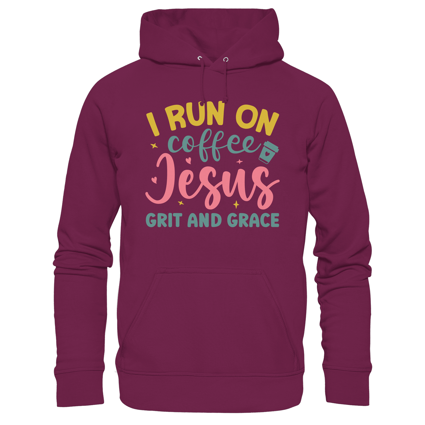 I run on coffee, Jesus, grit and grace | Christliche Produkte - Premium Unisex Hoodie