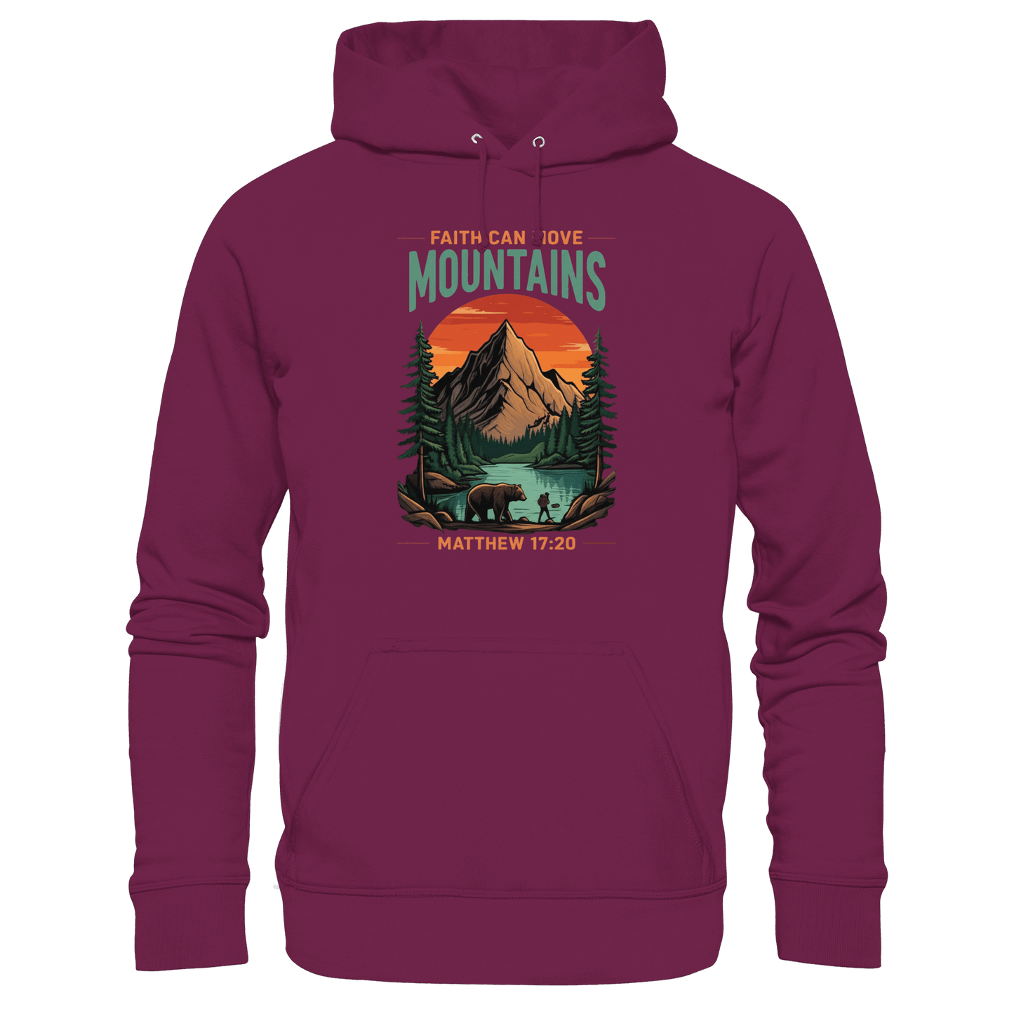 Faith Can Move Mountains | Christliches Design inspiriert von Matthäus 17,20 - Premium Unisex Hoodie