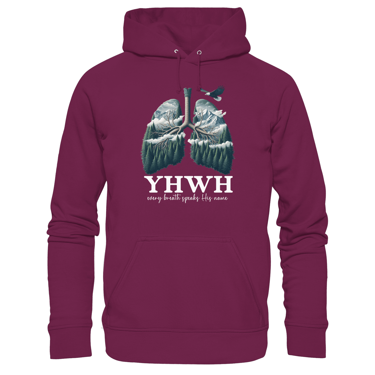 YHWH – Every Breath Speaks His Name | Atem des Lebens | Christliches Design - Premium Unisex Hoodie