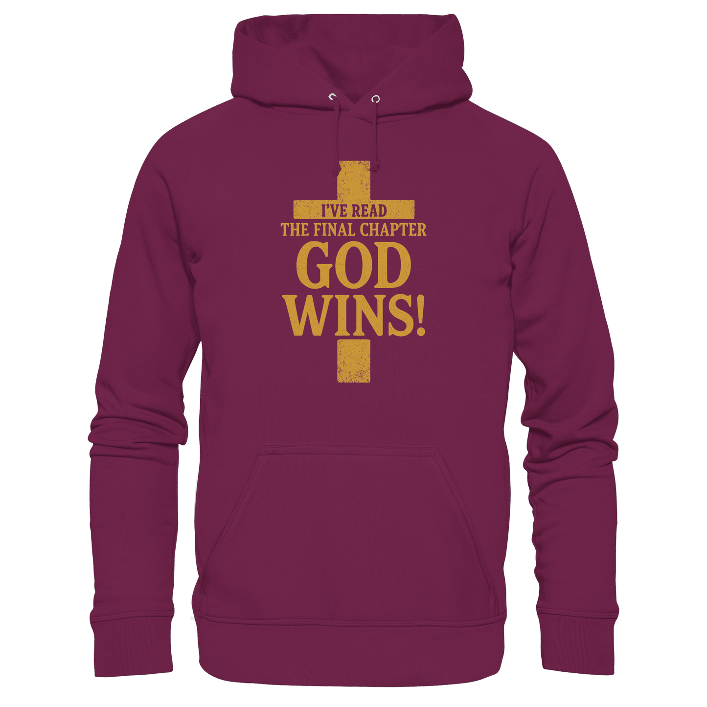 GOD WINS – Das Ende steht fest | Christliche Kleidung & Geschenke im Kreuz-Design - Premium Unisex Hoodie