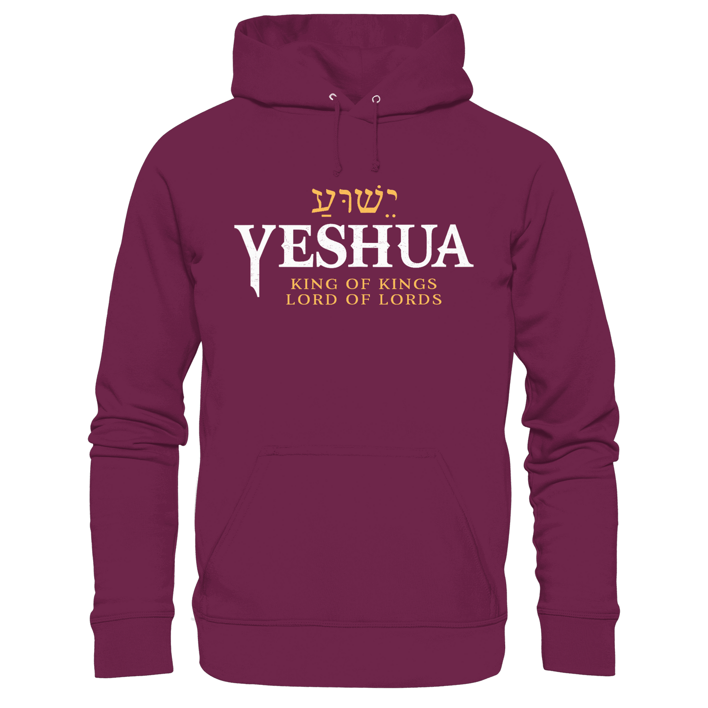 Yeshua – King of Kings, Lord of Lords | Christliches Design mit dem Namen Jesu - Premium Unisex Hoodie