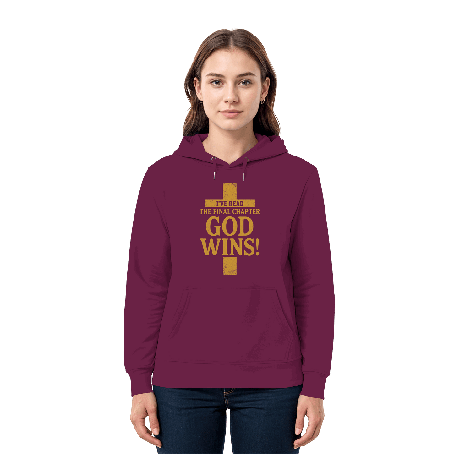 GOD WINS – Das Ende steht fest | Christliche Kleidung & Geschenke im Kreuz-Design - Premium Unisex Hoodie