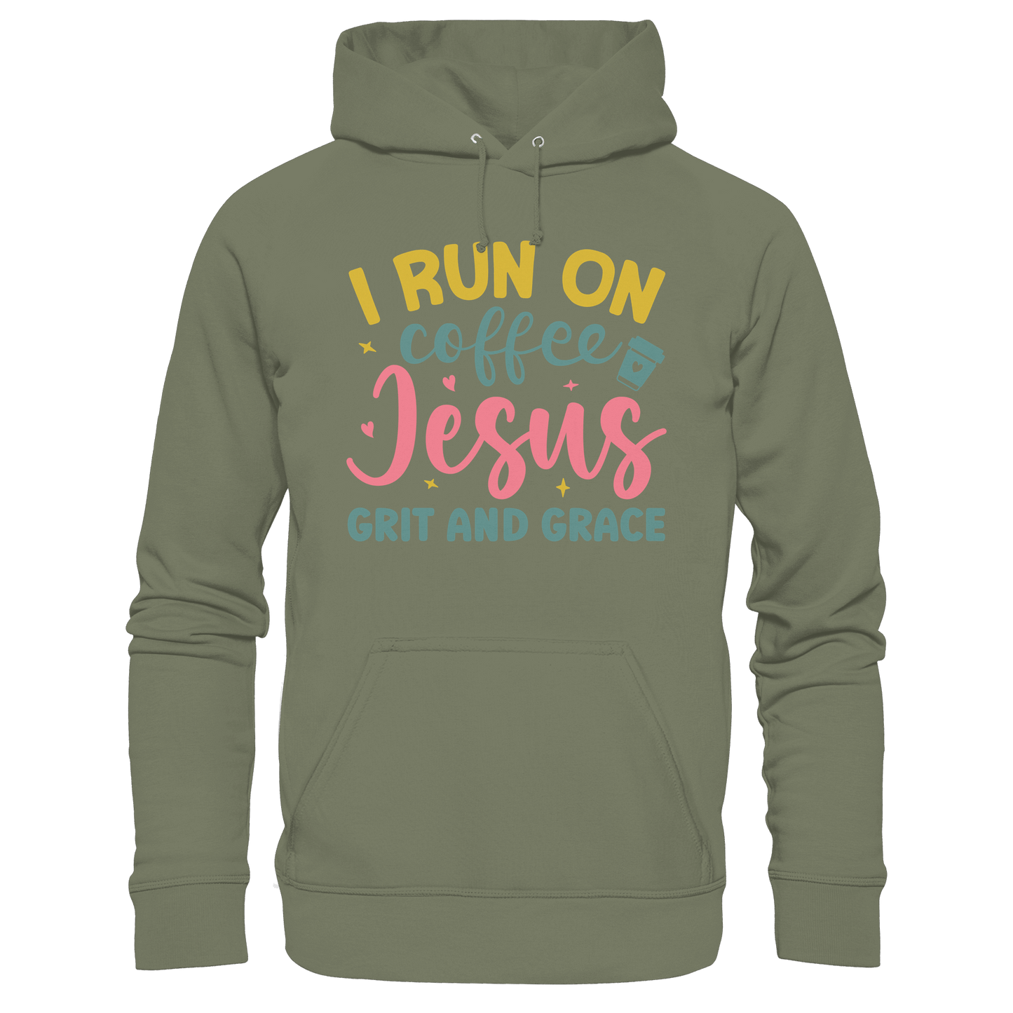 I run on coffee, Jesus, grit and grace | Christliche Produkte - Premium Unisex Hoodie