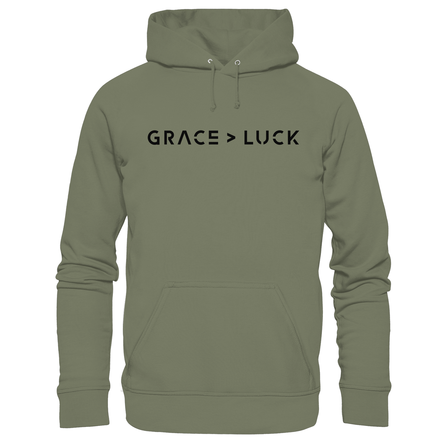 Grace > Luck | Christliches Design über Gottes Gnade - Premium Unisex Hoodie