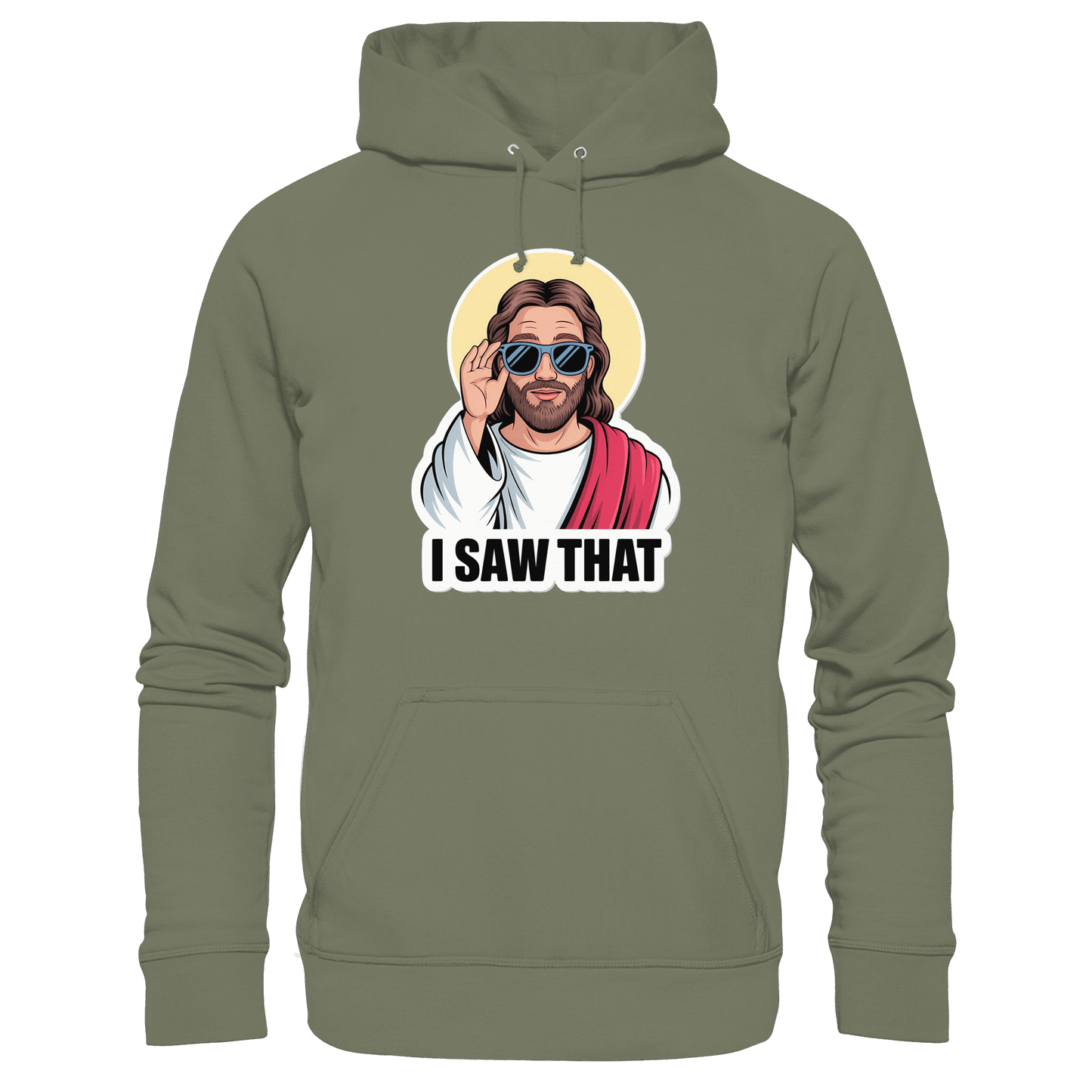 I Saw That – Jesus mit Sonnenbrille | Christliche Produkte - Premium Unisex Hoodie