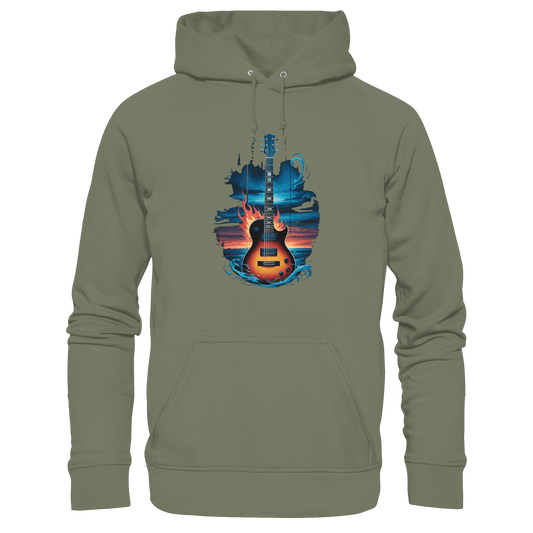 Fire & Water Guitar – Künstlerisches Gitarren Design für Musiker & Worshipper - Premium Unisex Hoodie