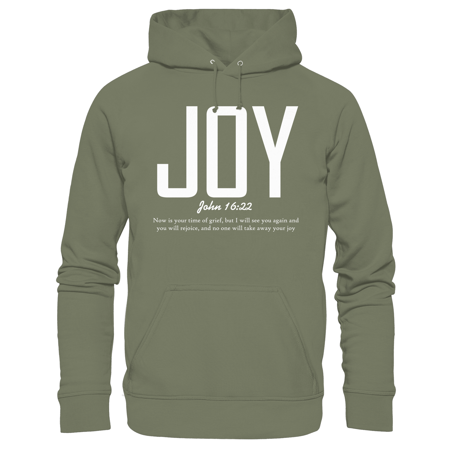 JOY – John 16:22 | Christliches Design mit Bibelvers - Premium Unisex Hoodie