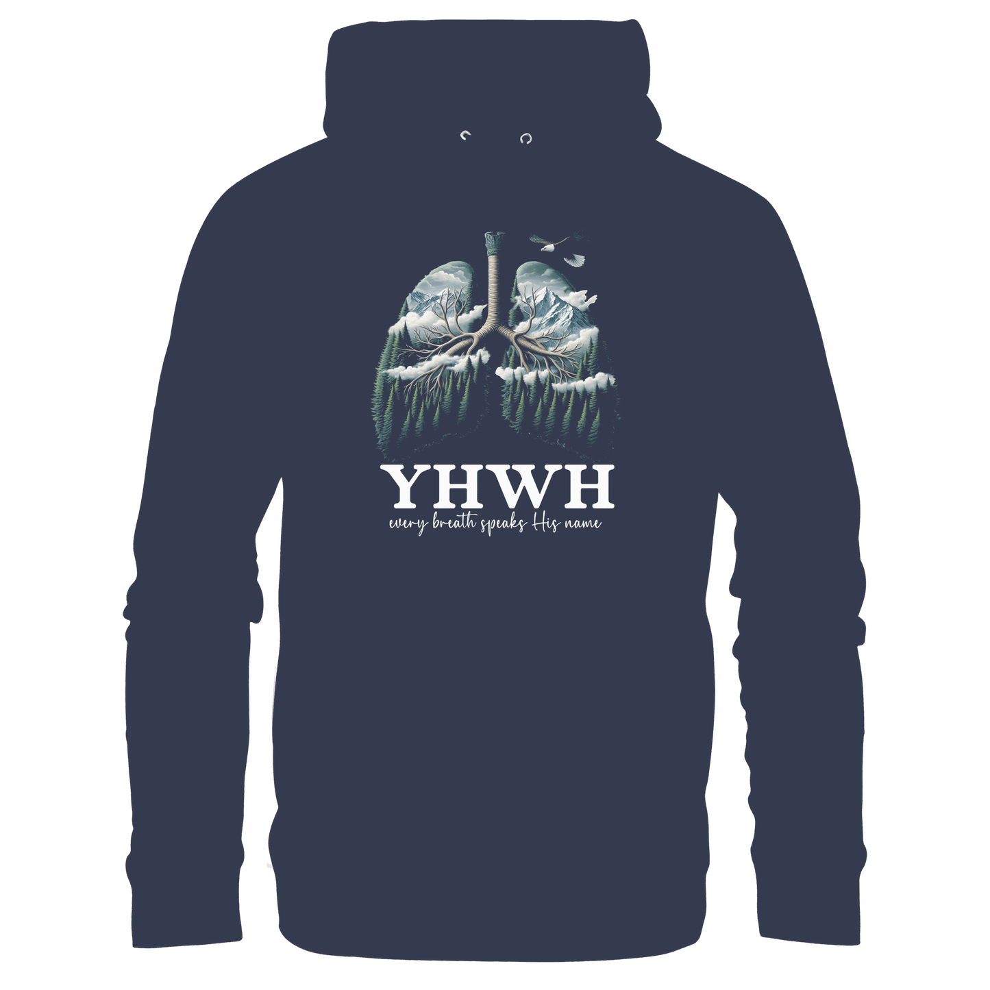 YHWH – Every Breath Speaks His Name | Atem des Lebens | Christliches Design - Premium Unisex Hoodie