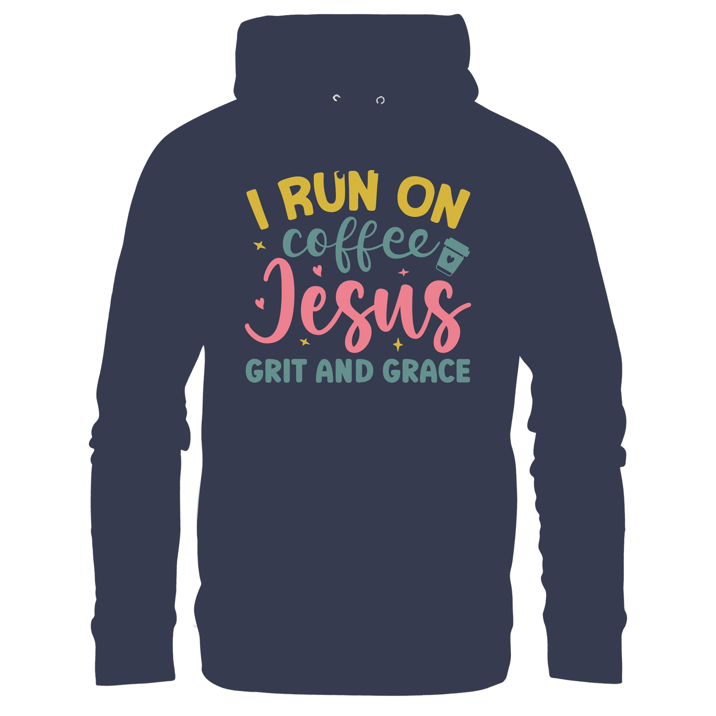 I run on coffee, Jesus, grit and grace | Christliche Produkte - Premium Unisex Hoodie