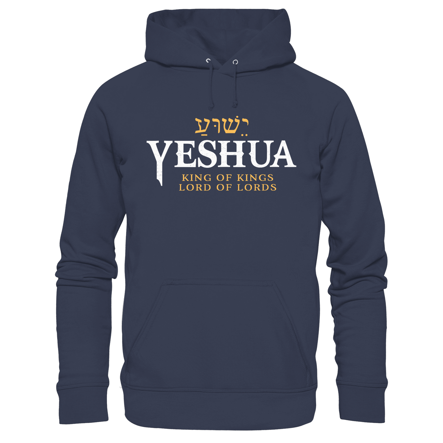 Yeshua – King of Kings, Lord of Lords | Christliches Design mit dem Namen Jesu - Premium Unisex Hoodie