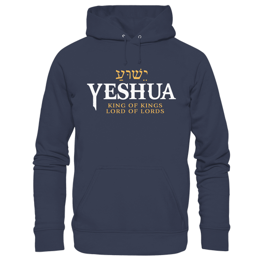 Yeshua – King of Kings, Lord of Lords | Christliches Design mit dem Namen Jesu - Premium Unisex Hoodie