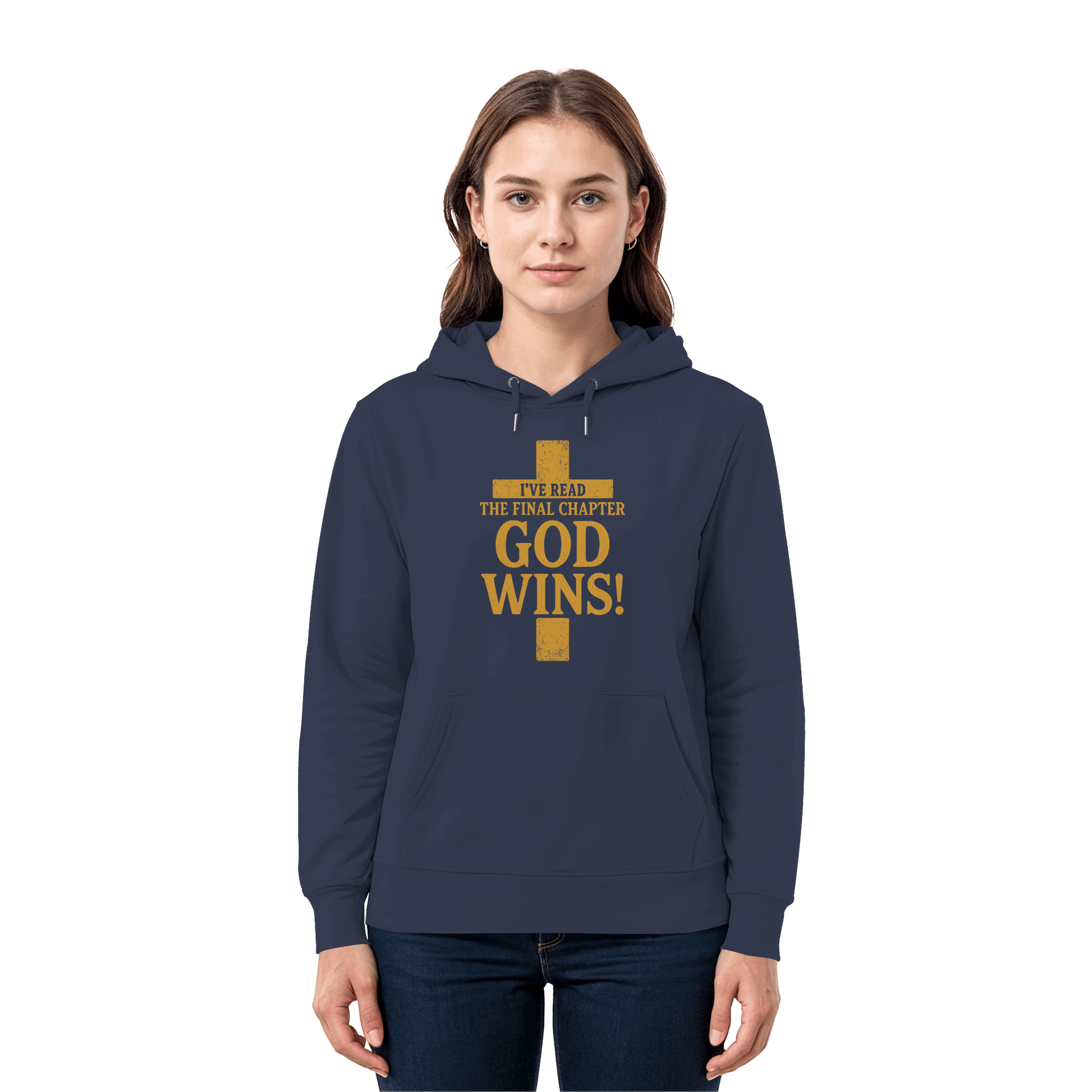 GOD WINS – Das Ende steht fest | Christliche Kleidung & Geschenke im Kreuz-Design - Premium Unisex Hoodie