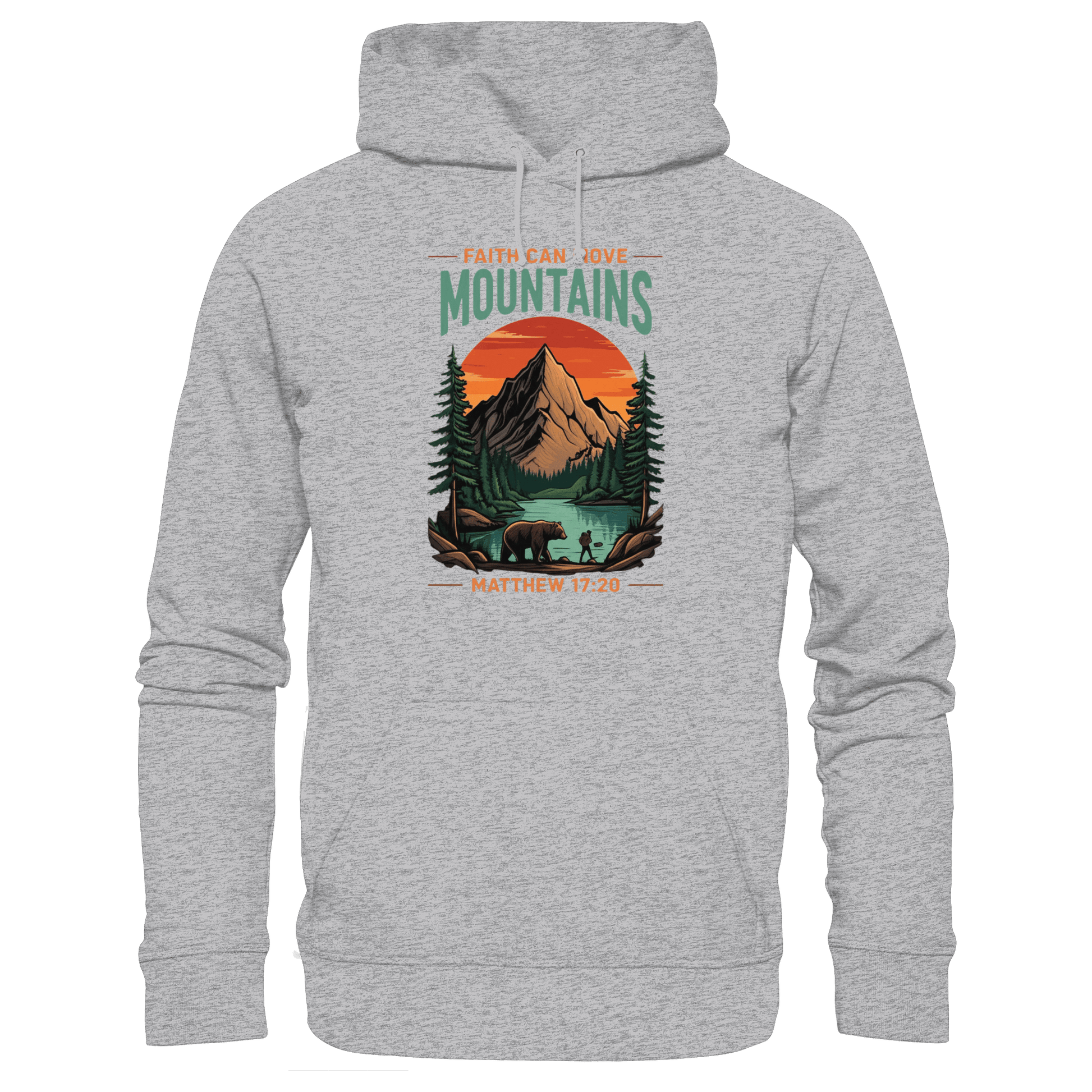 Faith Can Move Mountains | Christliches Design inspiriert von Matthäus 17,20 - Premium Unisex Hoodie