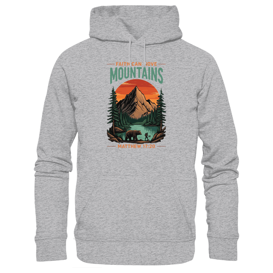 Faith Can Move Mountains | Christliches Design inspiriert von Matthäus 17,20 - Premium Unisex Hoodie