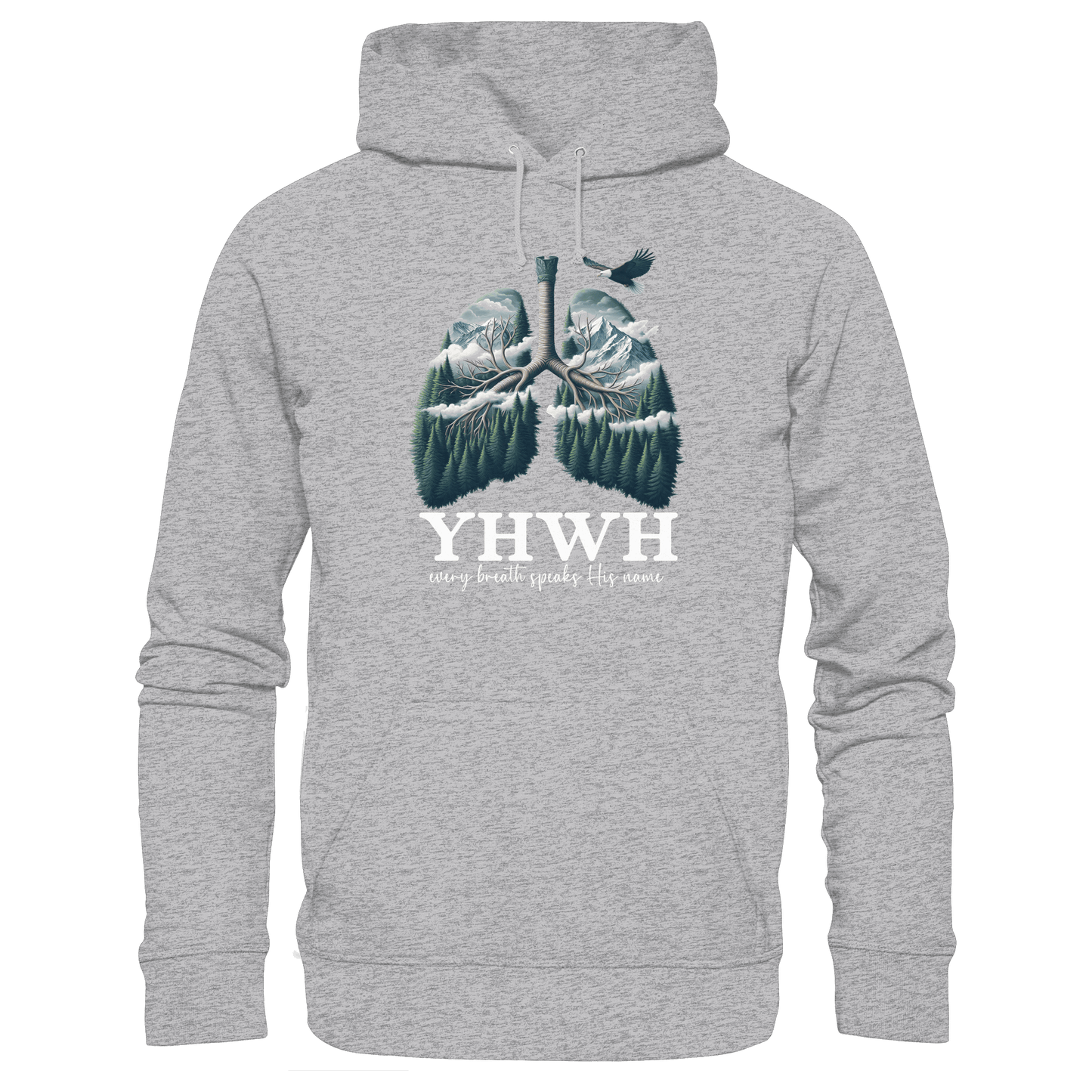 YHWH – Every Breath Speaks His Name | Atem des Lebens | Christliches Design - Premium Unisex Hoodie