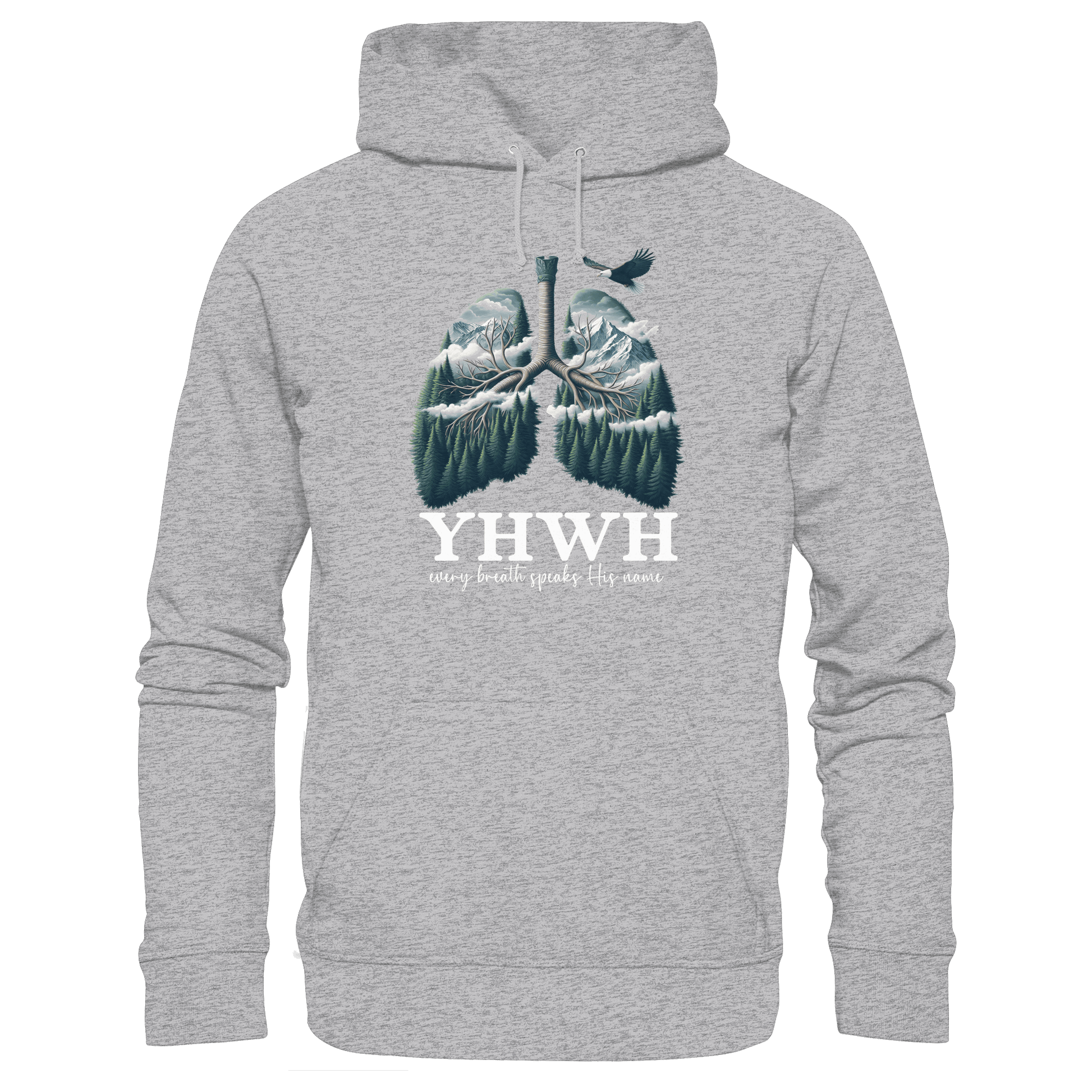 YHWH – Every Breath Speaks His Name | Atem des Lebens | Christliches Design - Premium Unisex Hoodie