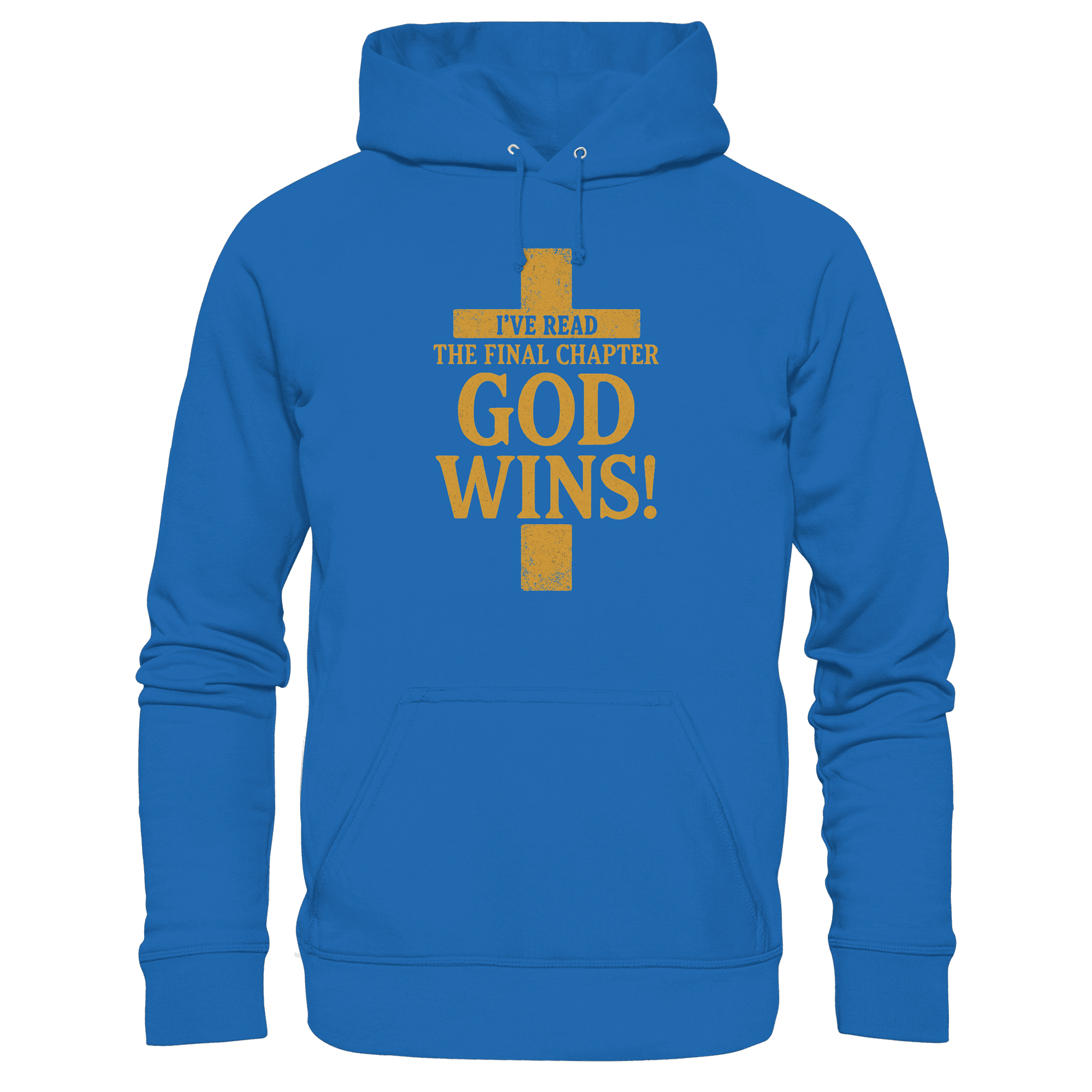 GOD WINS – Das Ende steht fest | Christliche Kleidung & Geschenke im Kreuz-Design - Premium Unisex Hoodie