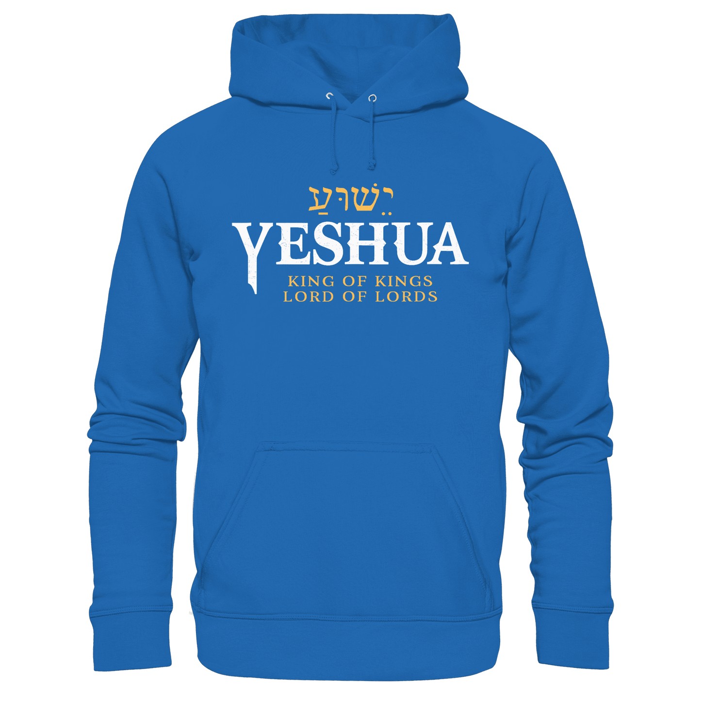 Yeshua – King of Kings, Lord of Lords | Christliches Design mit dem Namen Jesu - Premium Unisex Hoodie