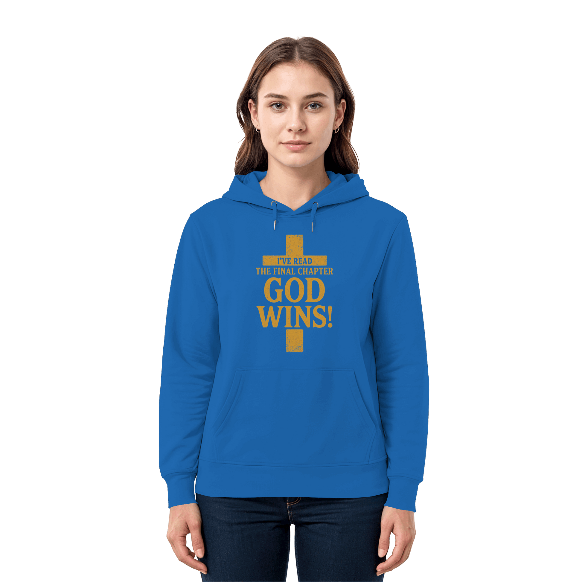 GOD WINS – Das Ende steht fest | Christliche Kleidung & Geschenke im Kreuz-Design - Premium Unisex Hoodie