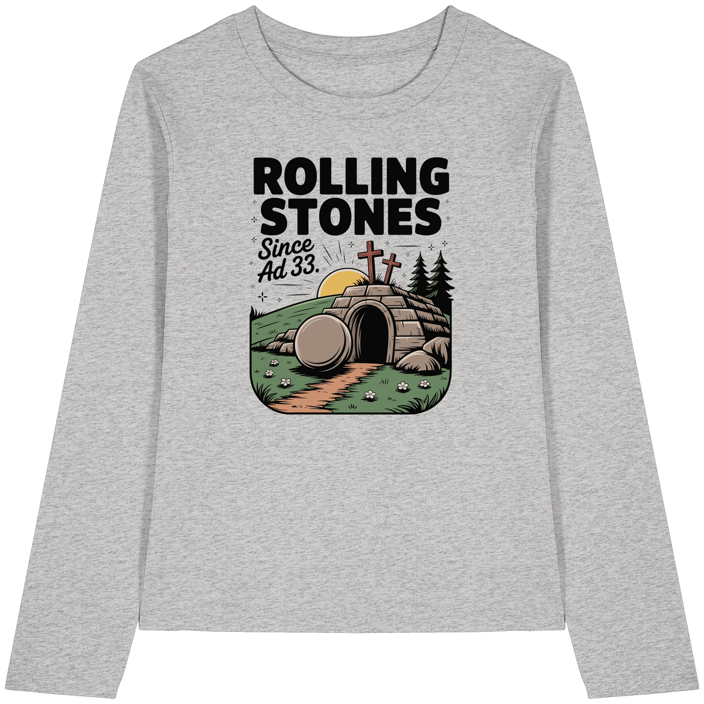 The Stone Was Rolled Away – Since AD 33 - Womens Organic Longsleeve T-Shirt