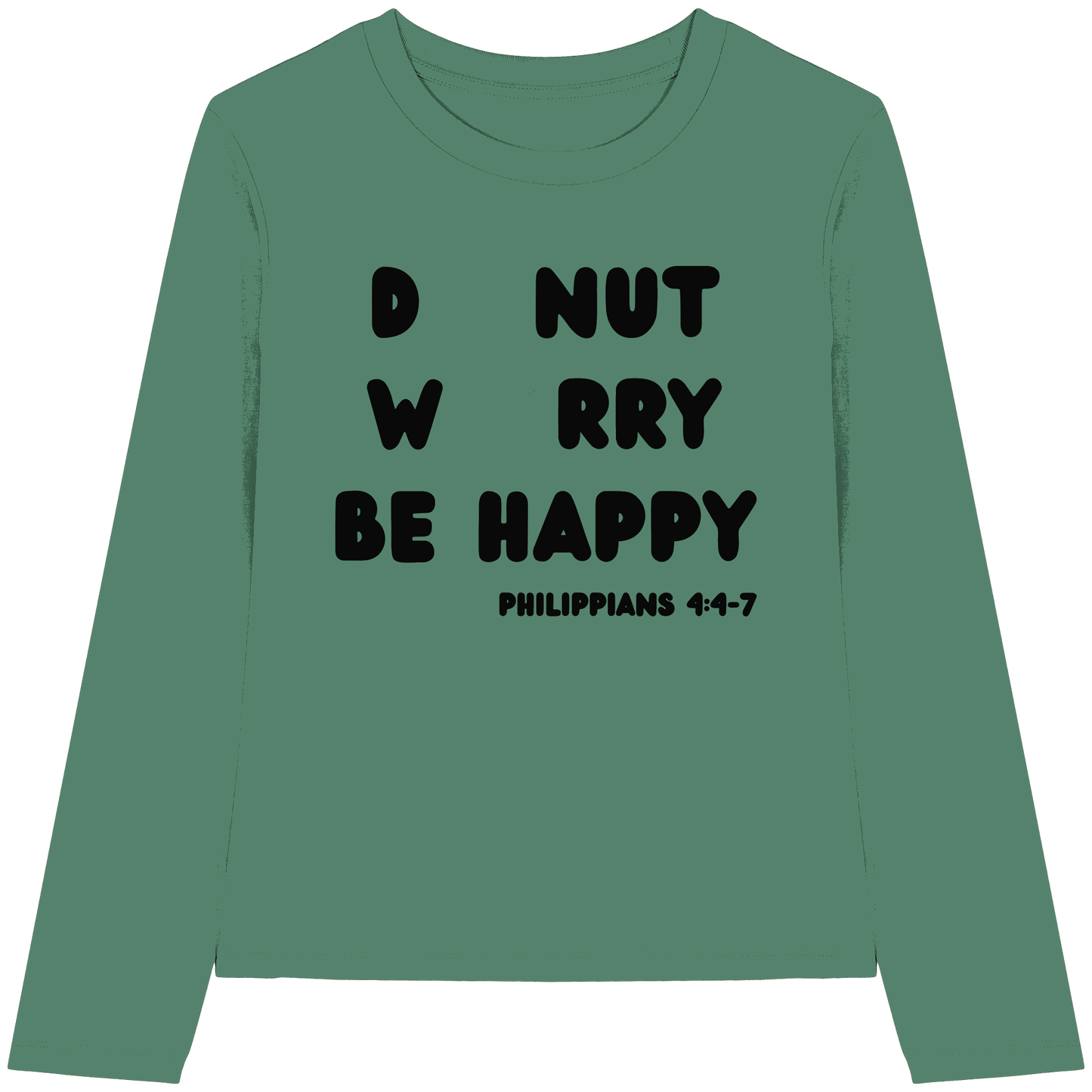 Donut Worry, Be Happy – Philipper 4,4–7 | Christliches Donut Design - Womens Organic Longsleeve T-Shirt