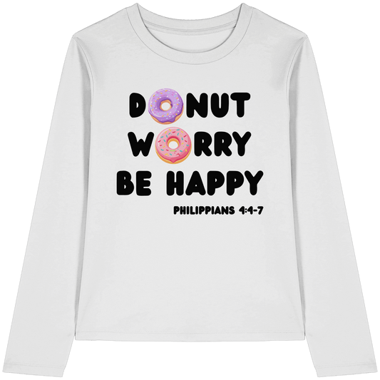 Donut Worry, Be Happy – Philipper 4,4–7 | Christliches Donut Design - Womens Organic Longsleeve T-Shirt