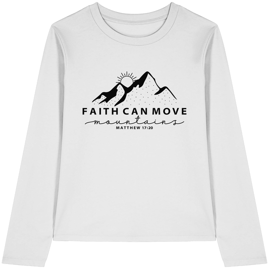 Faith Can Move Mountains – Schlichter christlicher Berg-Print | Christian Statement - Womens Organic Longsleeve T-Shirt