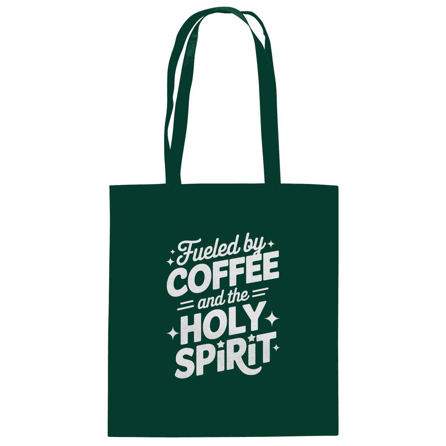 Fueled by Coffee & the Holy Spirit – Alltag mit Kraft von oben - Baumwolltasche - Taschen - Bottle Green - GfoitMa