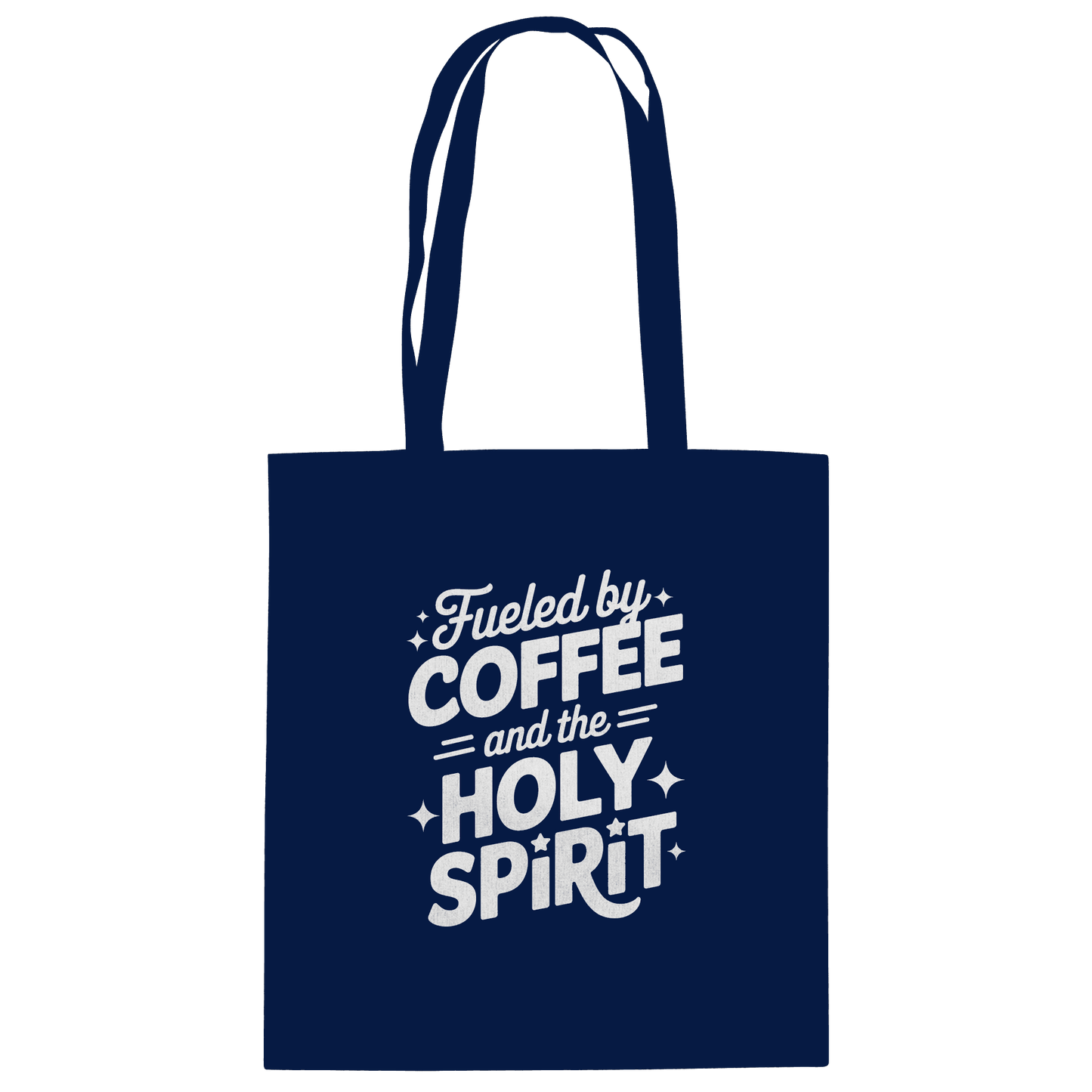 Fueled by Coffee & the Holy Spirit – Alltag mit Kraft von oben - Baumwolltasche - Taschen - French Navy - GfoitMa