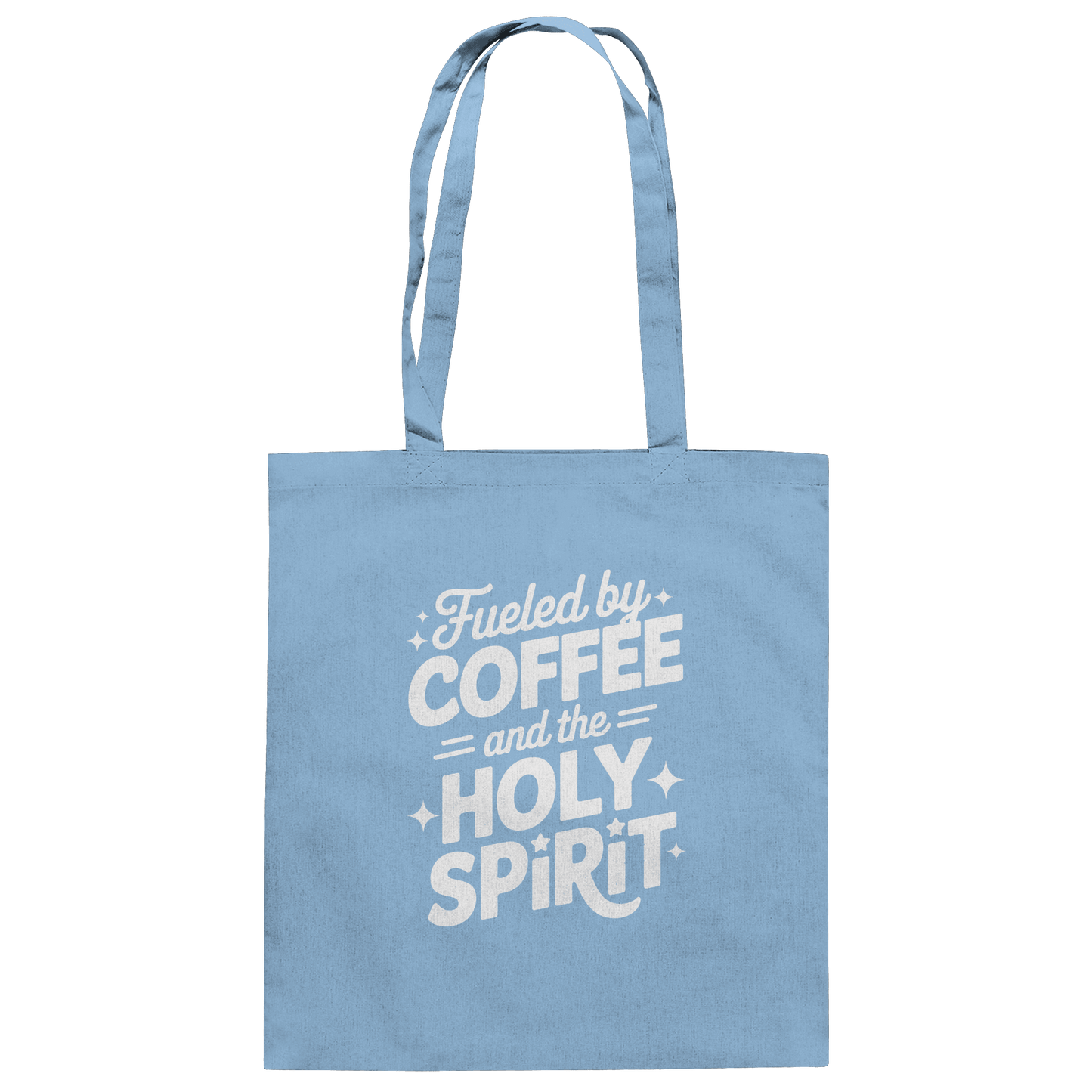 Fueled by Coffee & the Holy Spirit – Alltag mit Kraft von oben - Baumwolltasche - Taschen - Sky Blue - GfoitMa