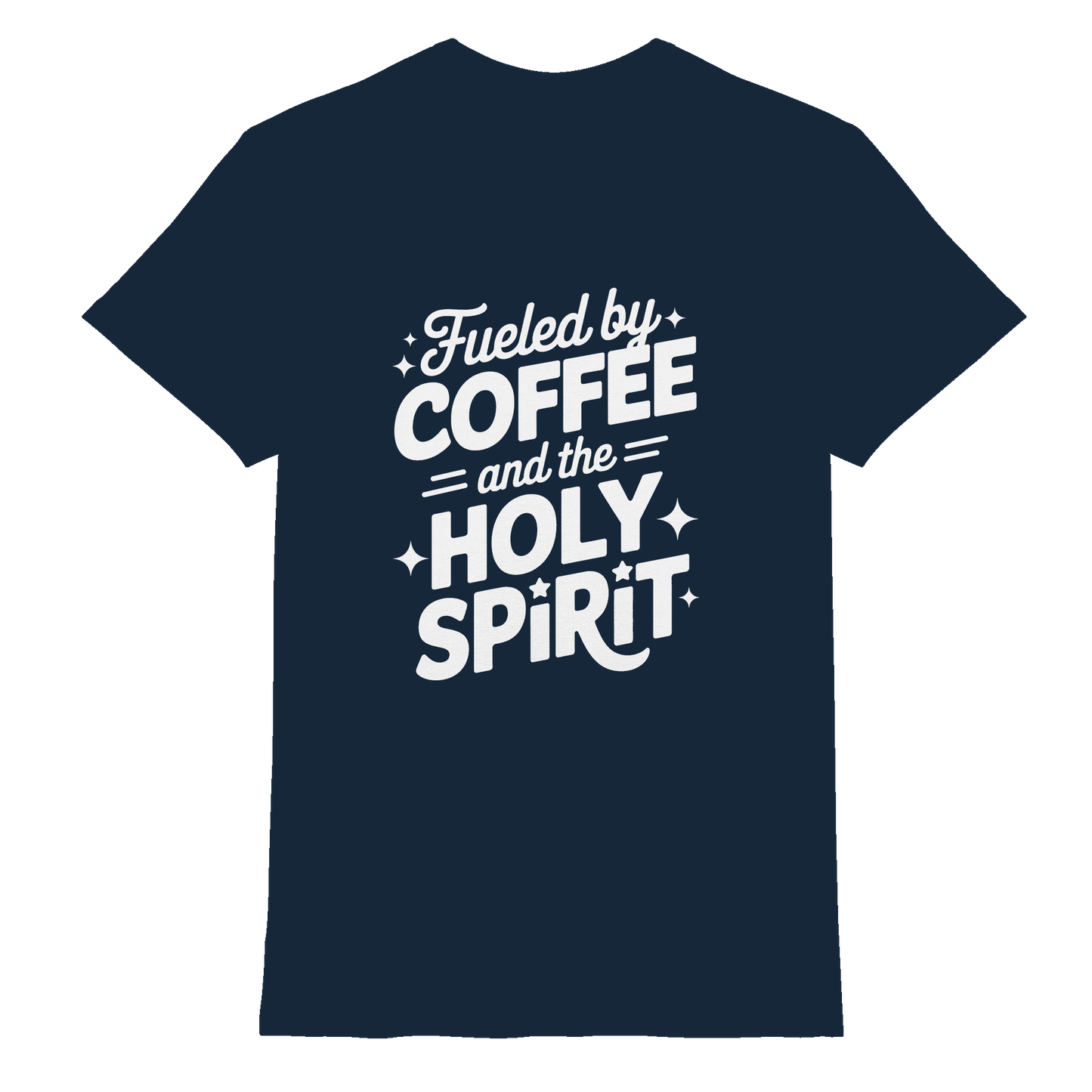 Fueled by Coffee & the Holy Spirit – Alltag mit Kraft von oben - Premium Shirt - Unisex-Shirts - Navy - GfoitMa