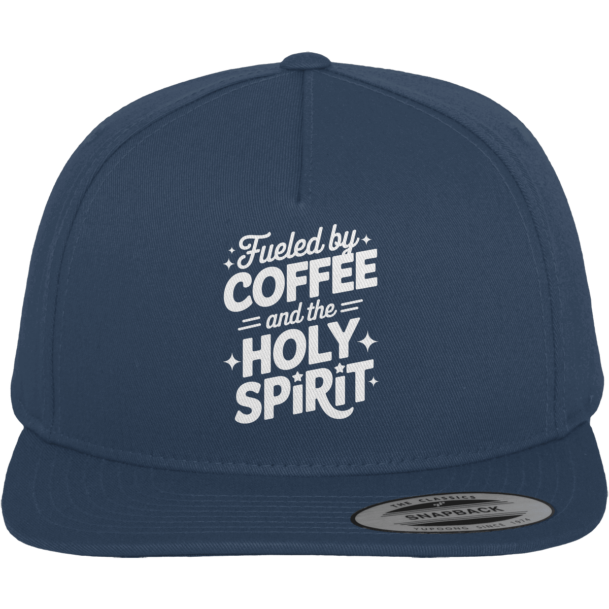 Fueled by Coffee & the Holy Spirit – Alltag mit Kraft von oben - Premium Snapback - Kappen & Mützen - Navy / Green - GfoitMa