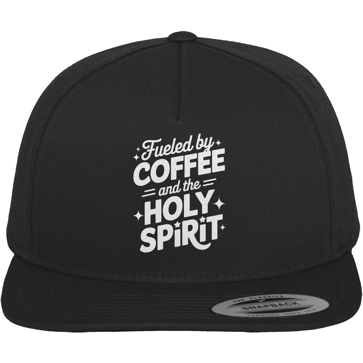 Fueled by Coffee & the Holy Spirit – Alltag mit Kraft von oben - Premium Snapback - Kappen & Mützen - Black / Green - GfoitMa