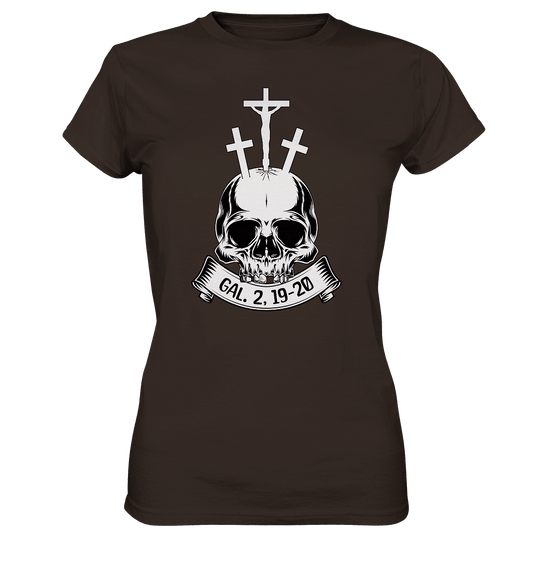 Gekreuzigt mit Christus – Galater 2,19–20 | Christliche Kleidung - Ladies Premium Shirt - Lady-Shirts - Brown - GfoitMa