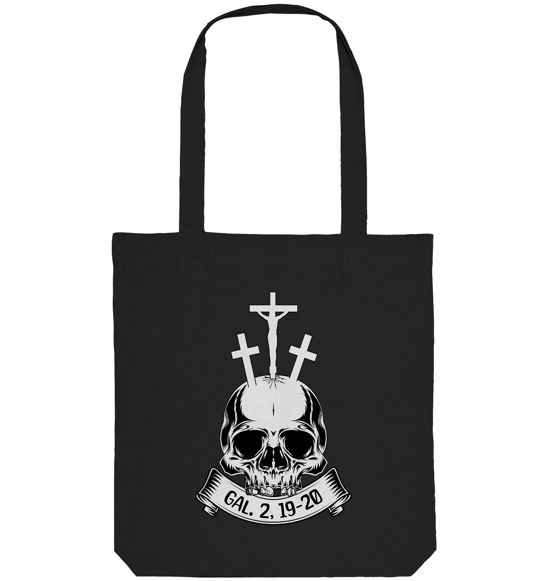 Gekreuzigt mit Christus – Galater 2,19–20 | Christliche Kleidung - Organic Tote-Bag - Taschen - Black - GfoitMa