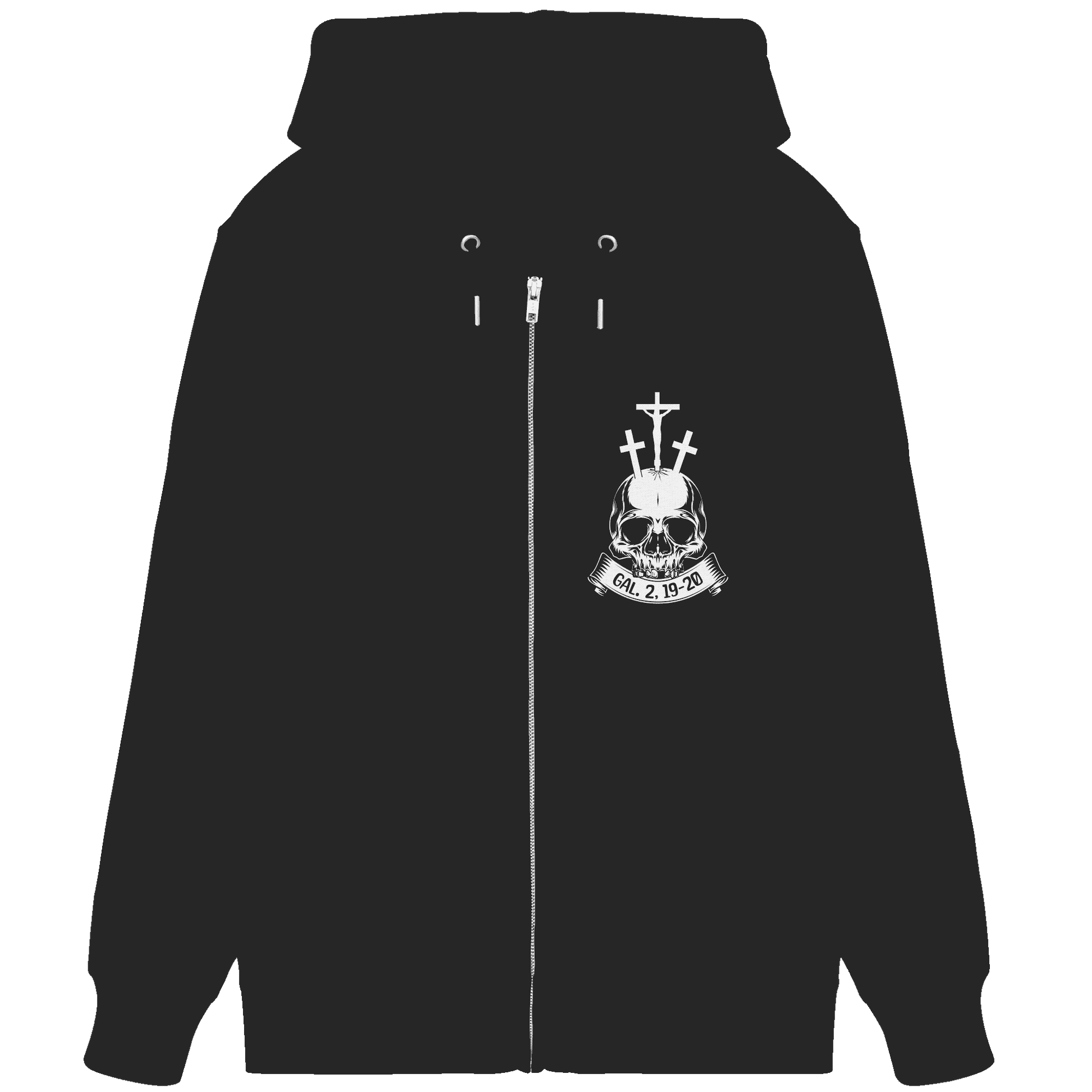 Gekreuzigt mit Christus – Galater 2,19–20 | Christliche Kleidung - Organic Zipper - Jacken/ Zipper - Black - GfoitMa