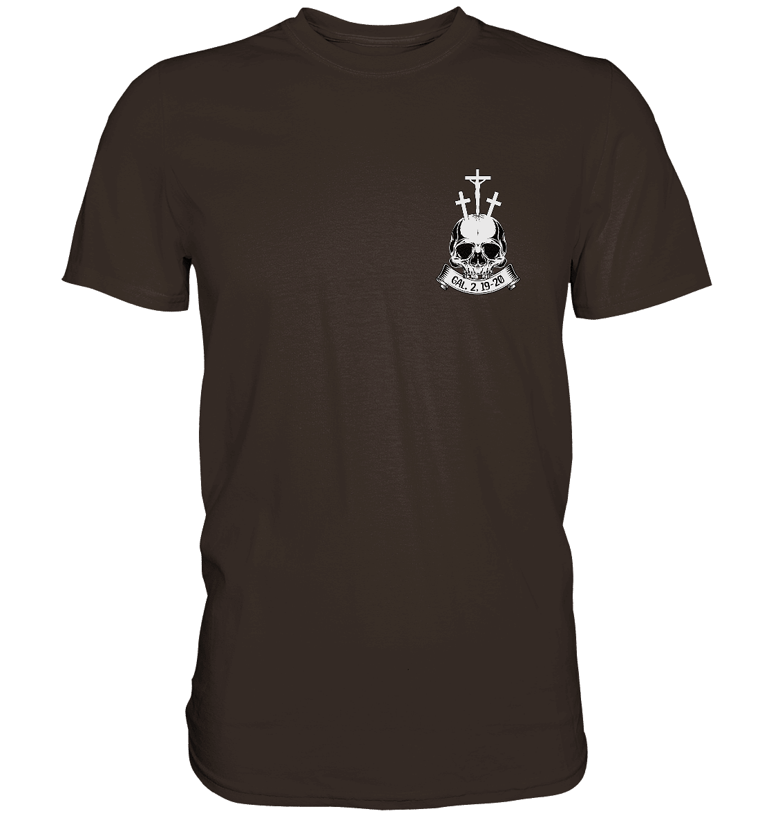 Gekreuzigt mit Christus – Galater 2,19–20 | Christliche Kleidung - Premium Shirt - Unisex-Shirts - Brown - GfoitMa