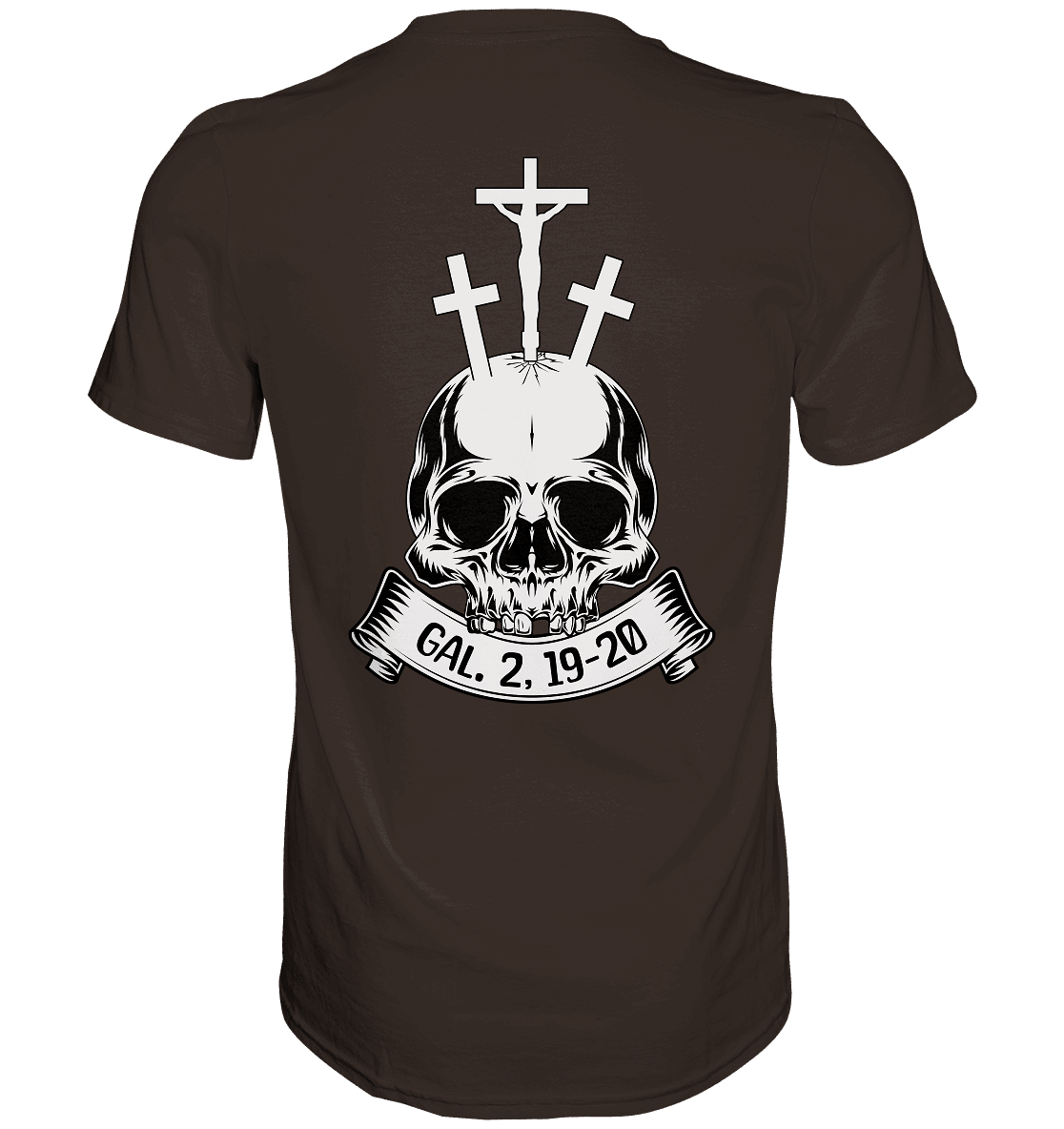 Gekreuzigt mit Christus – Galater 2,19–20 | Christliche Kleidung - Premium Shirt - Unisex-Shirts - Brown - GfoitMa