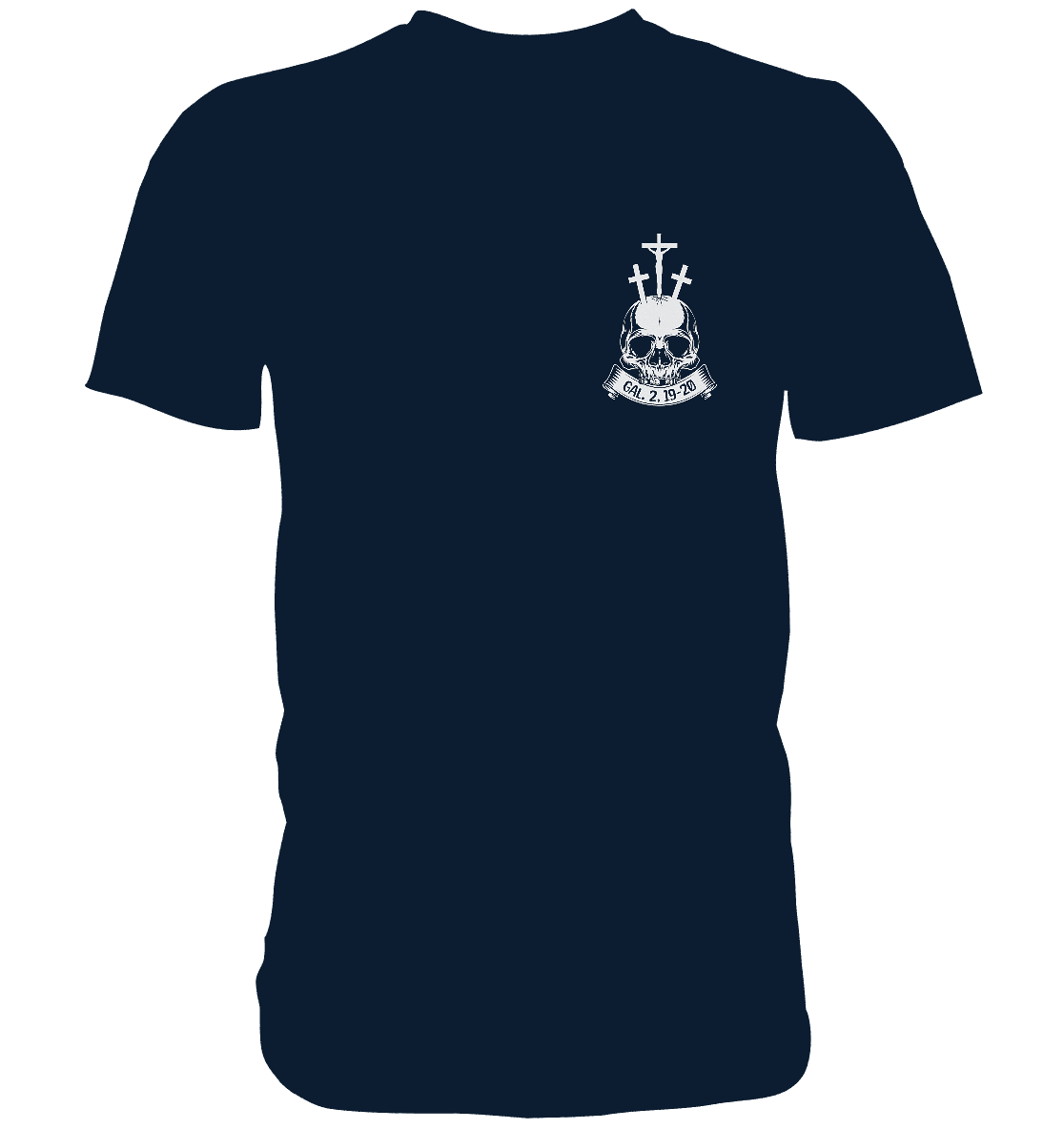 Gekreuzigt mit Christus – Galater 2,19–20 | Christliche Kleidung - Premium Shirt - Unisex-Shirts - Navy - GfoitMa