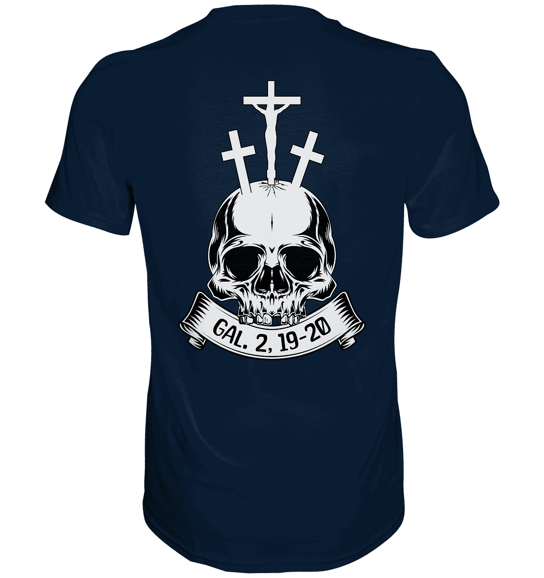 Gekreuzigt mit Christus – Galater 2,19–20 | Christliche Kleidung - Premium Shirt - Unisex-Shirts - Navy - GfoitMa