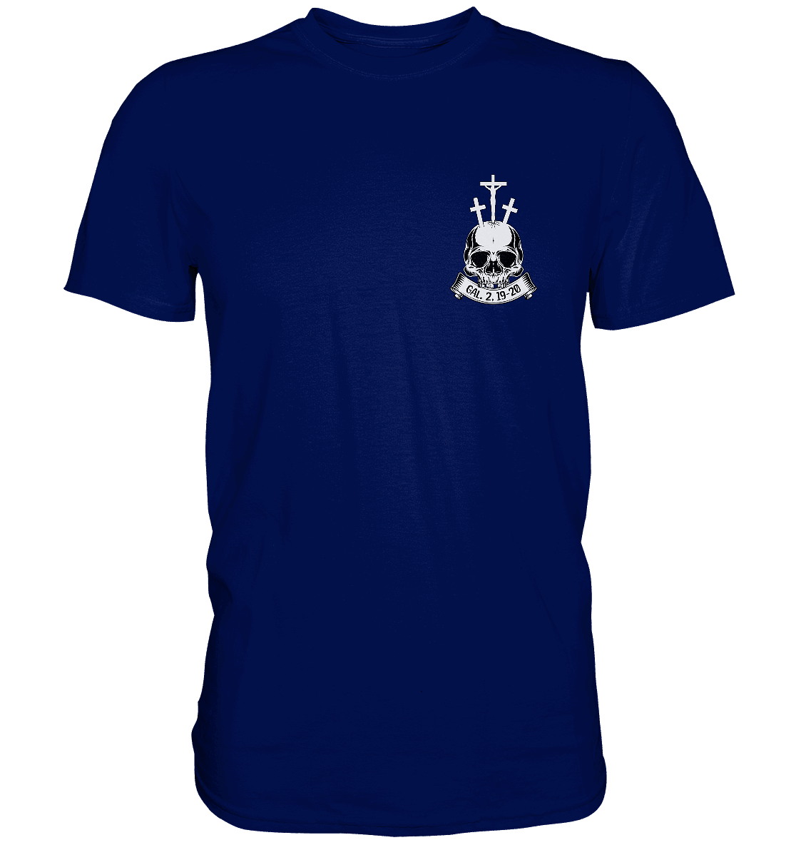 Gekreuzigt mit Christus – Galater 2,19–20 | Christliche Kleidung - Premium Shirt - Unisex-Shirts - Urban Navy - GfoitMa